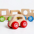 Vente chaude de bois naturel mini voiture jouet OEM éducatif troller jouets jouet jouet en bois EZ5125